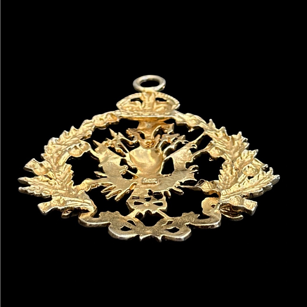 Coro Coat of Arms Pendant Gold Toned - Picture 4 of 6